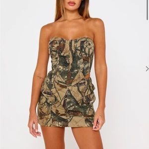 Luxe To Kill Sand Wildlife Camo Vintage Corset & Mini Skirt
